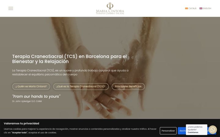 Screenshot of craneosacral.es