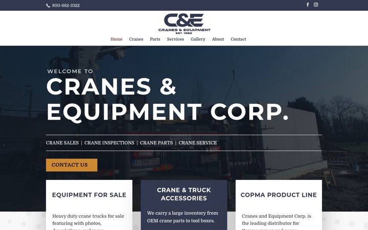 Screenshot of cranesequip.com