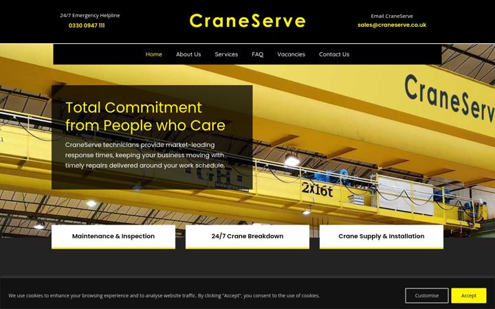 Zrzut ekranu craneserve.co.uk