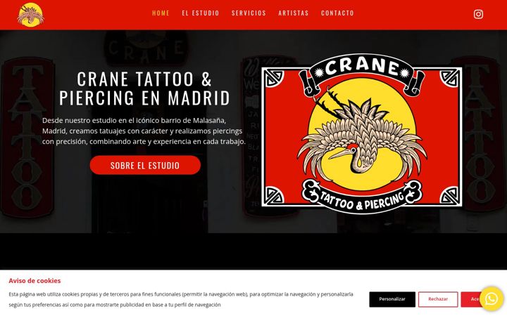 Screenshot of cranetattoo.com
