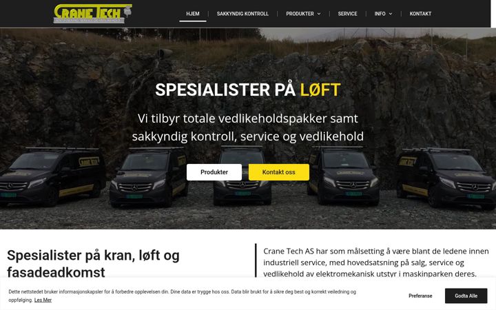 Screenshot of cranetech.no