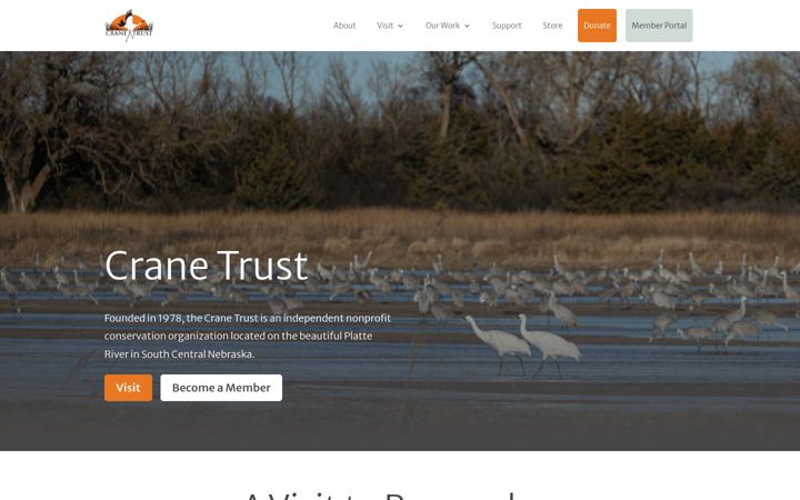 Posnetek zaslona cranetrust.org
