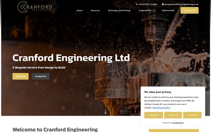 Screenshot of cranford-engineering.co.uk
