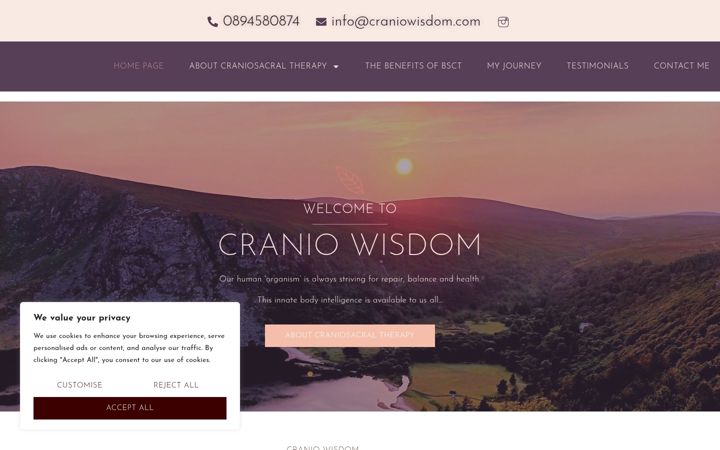 Screenshot of craniowisdom.com