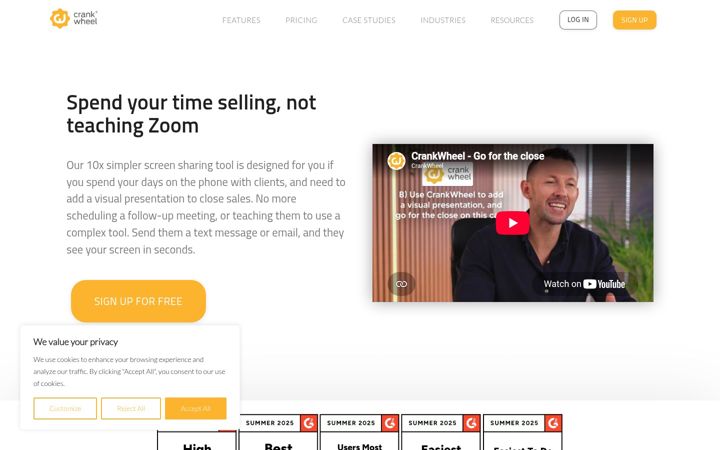 Screenshot of crankwheel.com
