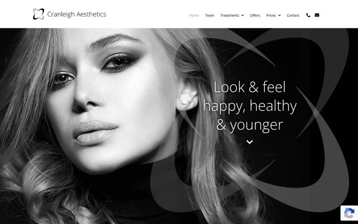 Screenshot of cranleighaesthetics.co.uk
