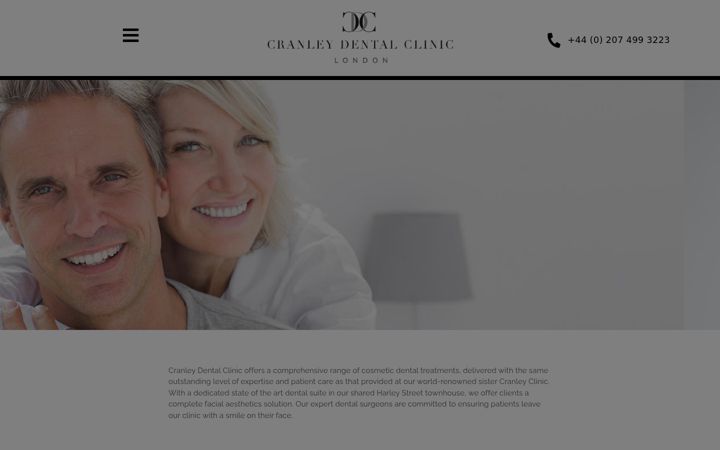 Screenshot of cranleydentalclinic.com