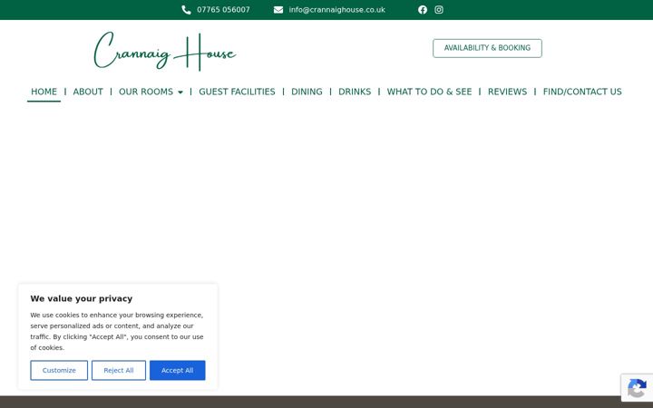 Screenshot of crannaighouse.co.uk