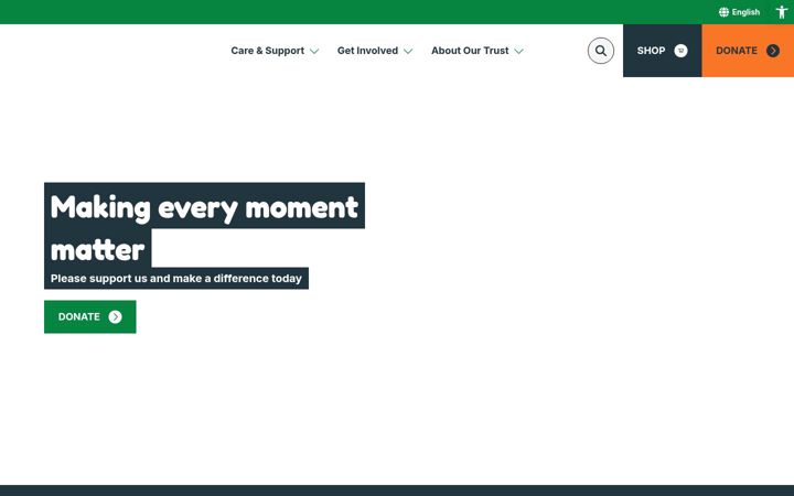 Screenshot of cransleyhospice.org.uk