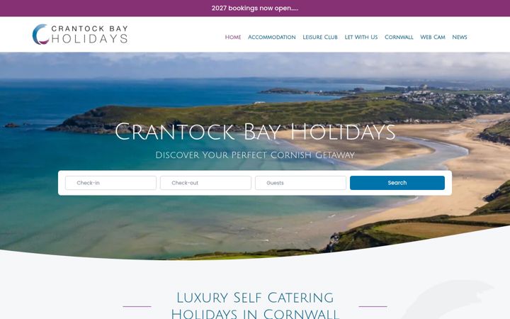 Screenshot of crantockbay.co.uk
