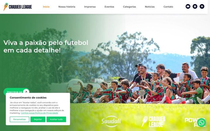 Screenshot of craquesleague.com.br