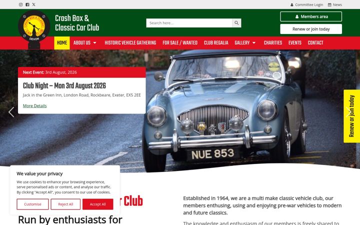 Screenshot of crashboxclub.co.uk