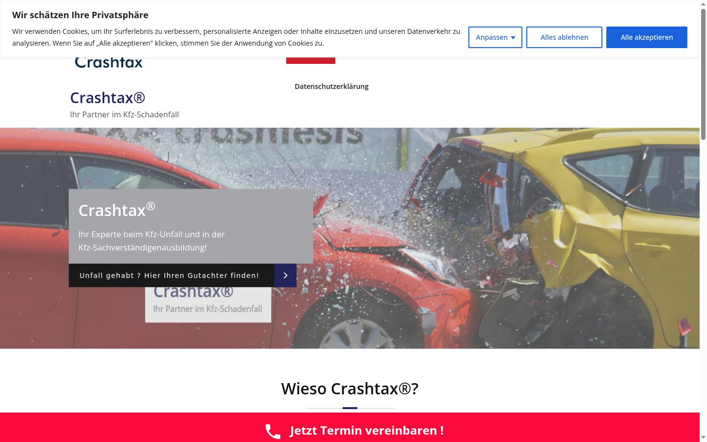Screenshot del banner di consenso mostrato prima di qualsiasi interazione