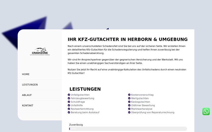 Screenshot of crashzone-gutachten.de