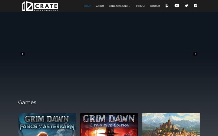 Screenshot of crateentertainment.com