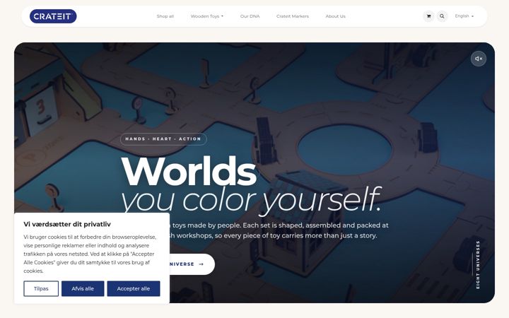 Screenshot of crateit.dk