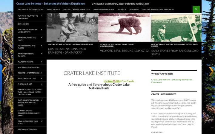 Screenshot of craterlakeinstitute.com