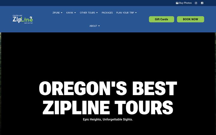 Screenshot of craterlakezipline.com