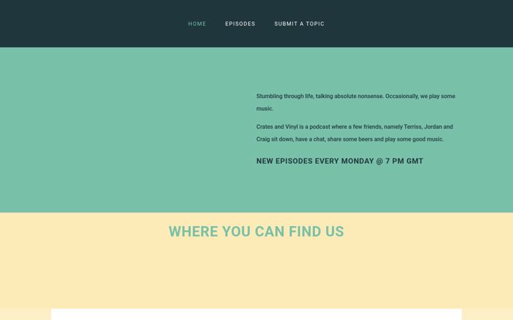 Screenshot of cratesandvinyl.com