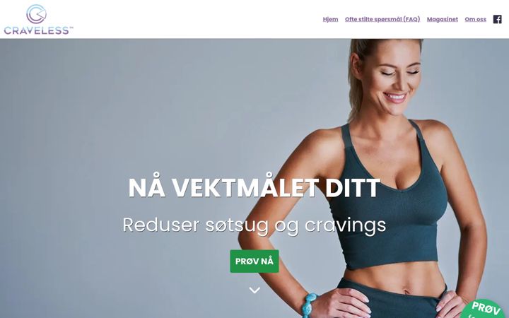 Screenshot of craveless.no