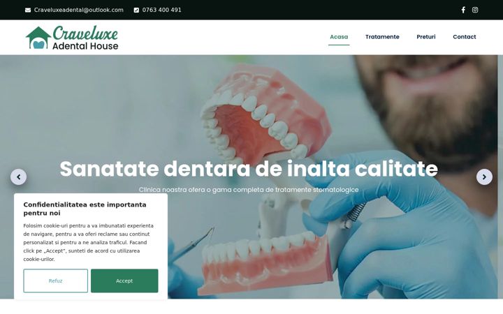 Screenshot of craveluxeadental.ro