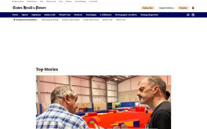 Captură de ecran a cravenherald.co.uk