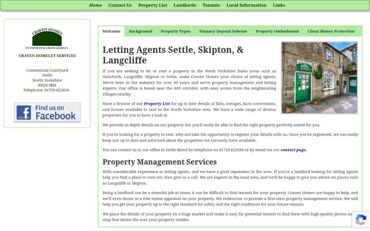 Screenshot of cravenhomes.co.uk