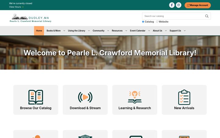 Screenshot of crawfordlibrary.org