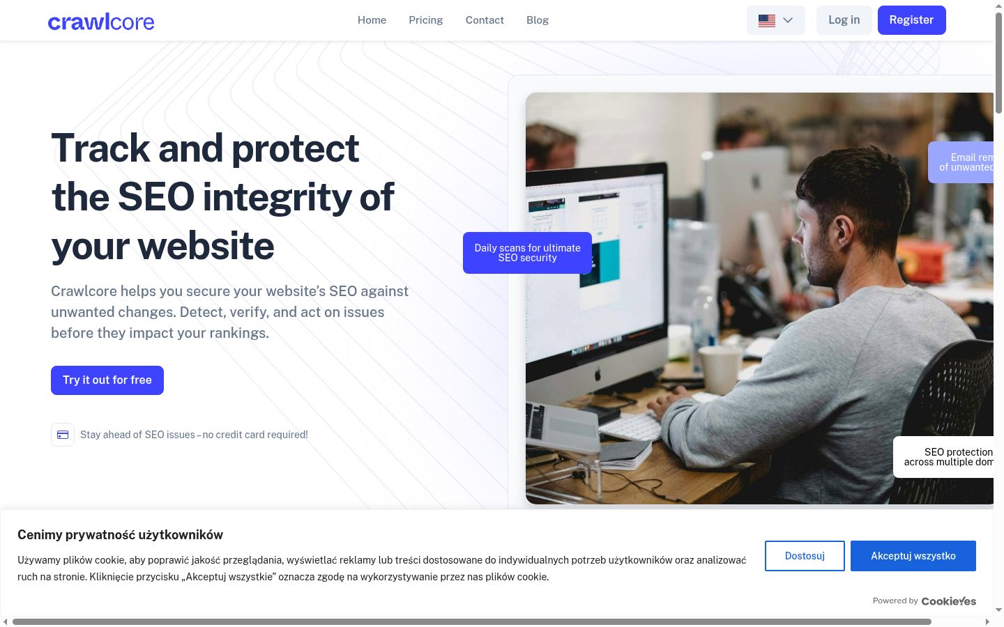 Screenshot of the consent banner shown before any interaction