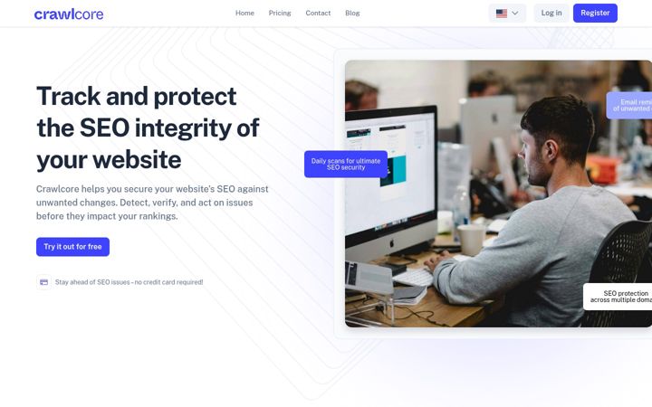 Screenshot of crawlcore.io
