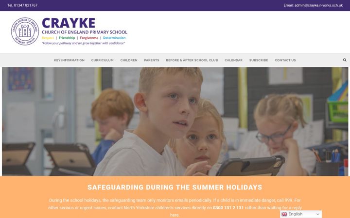 Screenshot of crayke.n-yorks.sch.uk