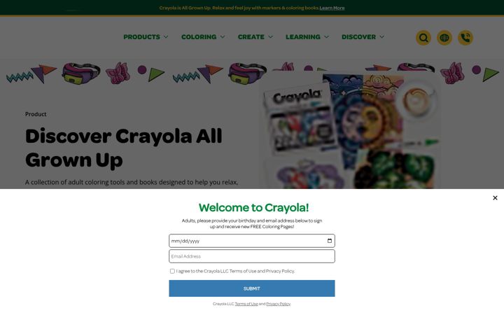 Skærmbillede af crayola.com