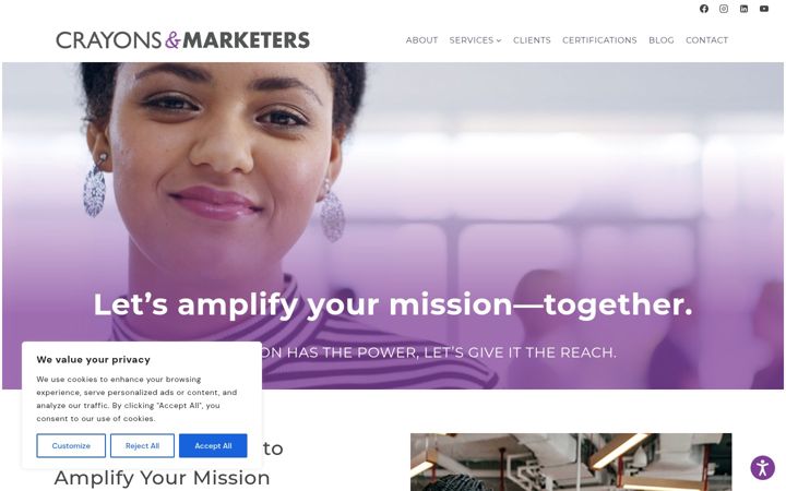 Screenshot of crayonsandmarketers.com