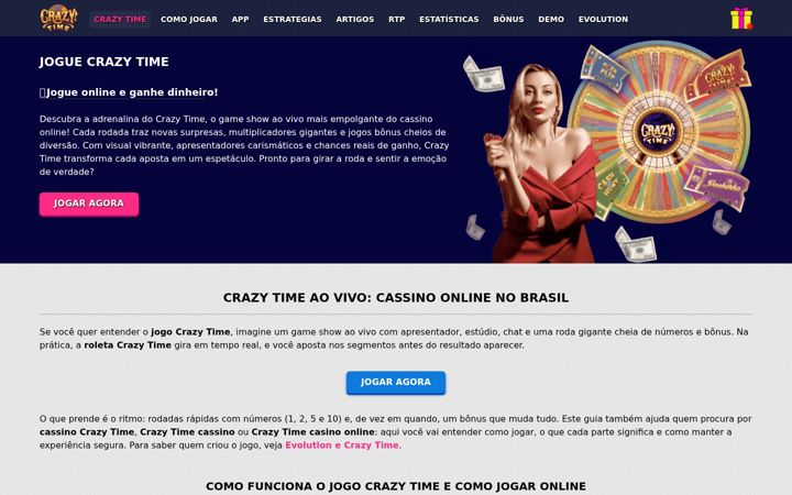 Screenshot of crazy-time-brazil.com.br