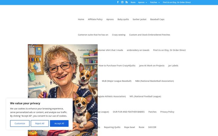 Screenshot of crazy4quilts.com