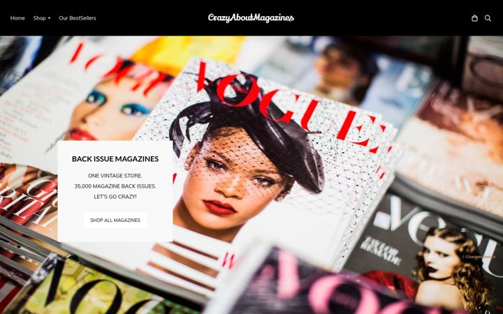 Screenshot of crazyaboutmagazines.com