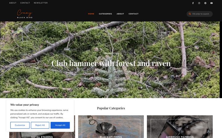 Screenshot of crazyblackbird.com
