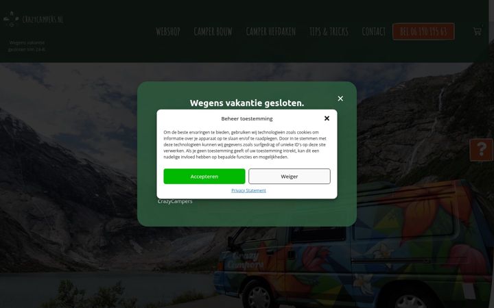 Ekrānuzņēmums no crazycampers.nl
