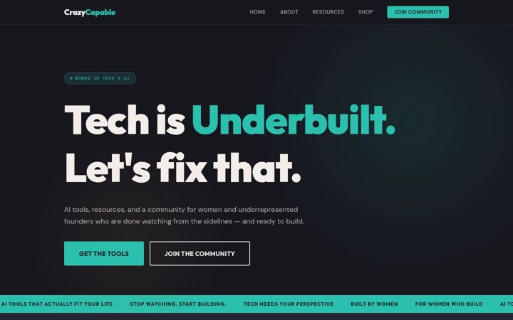Screenshot of crazycapable.com