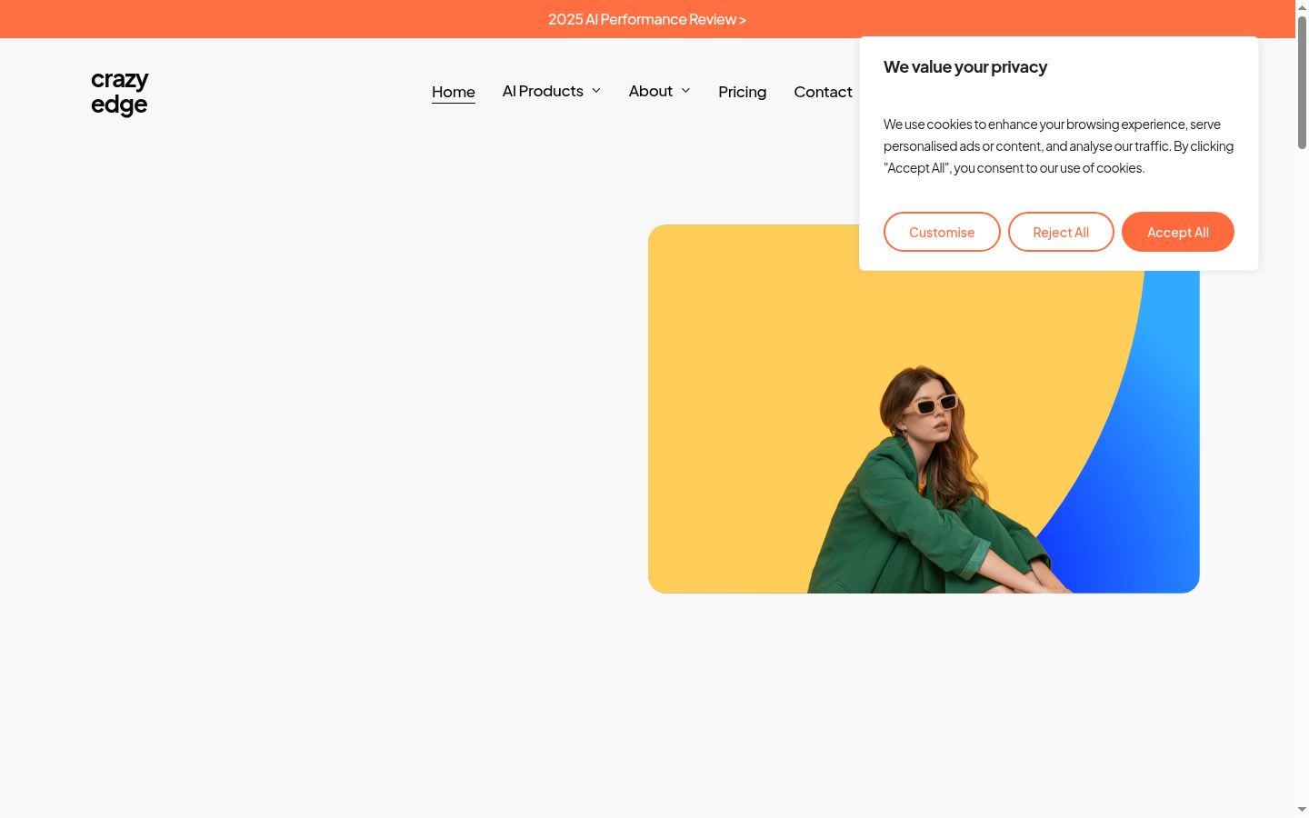 Captura de pantalla del banner de consentimiento mostrado antes de cualquier interacción