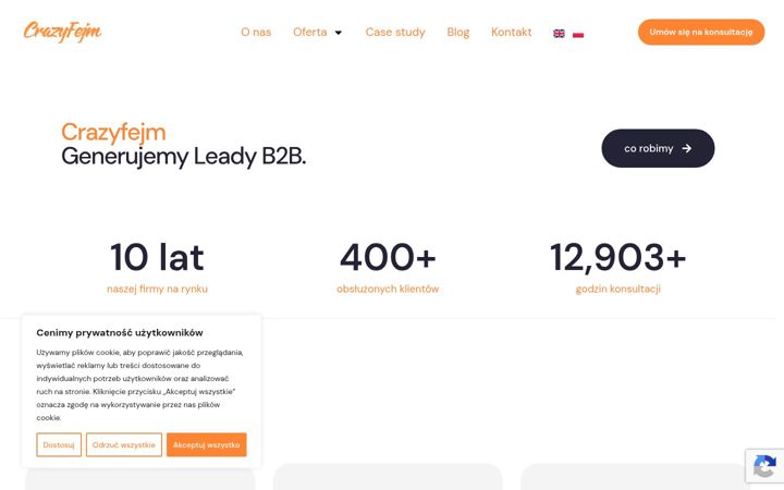Kuvakaappaus sivustosta crazyfejm.pl