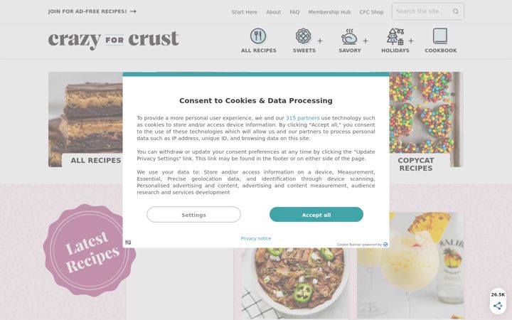 Screenshot of crazyforcrust.com