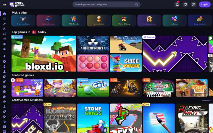 Snímek obrazovky crazygames.com