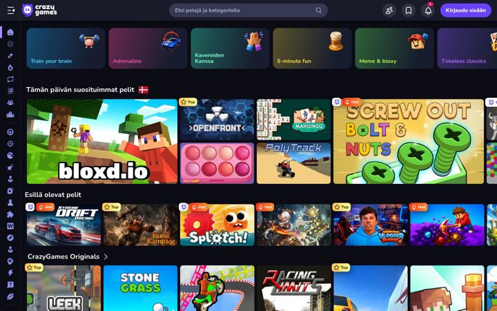 Screenshot di crazygames.fi