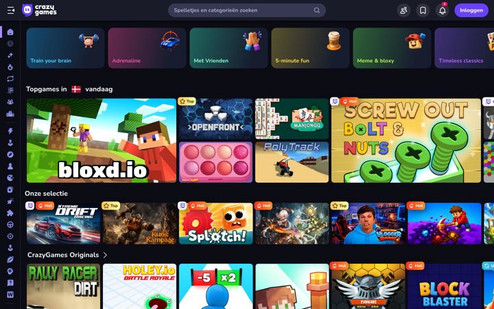 Posnetek zaslona crazygames.nl