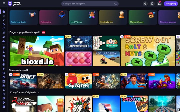 Screenshot of crazygames.se