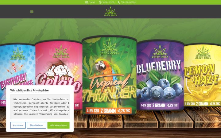 Screenshot of crazygreen-cbd.de