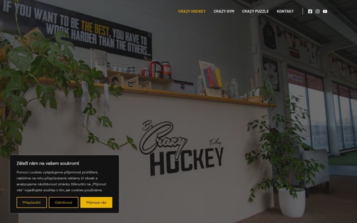 Screenshot stránky crazyhockey.cz