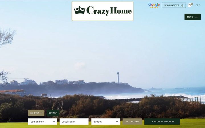 Kuvakaappaus sivustosta crazyhome.fr