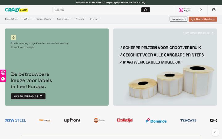 Screenshot of crazylabels.be